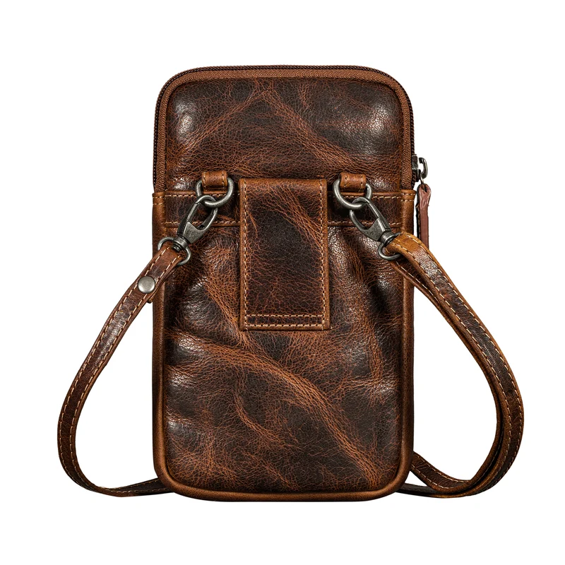 "Mikael" 3-in-1 Brusttasche Herren Leder Handytasche Gürteltasche