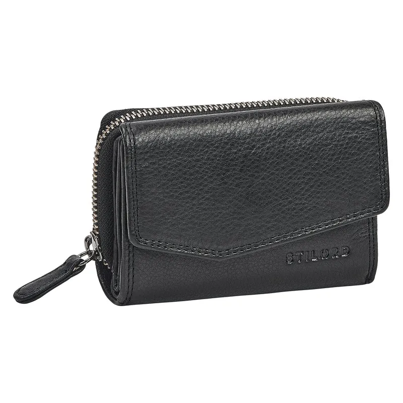 "Carina" Stylishes Portemonnaie Damen Leder Mittel-Groß RFID Schutz