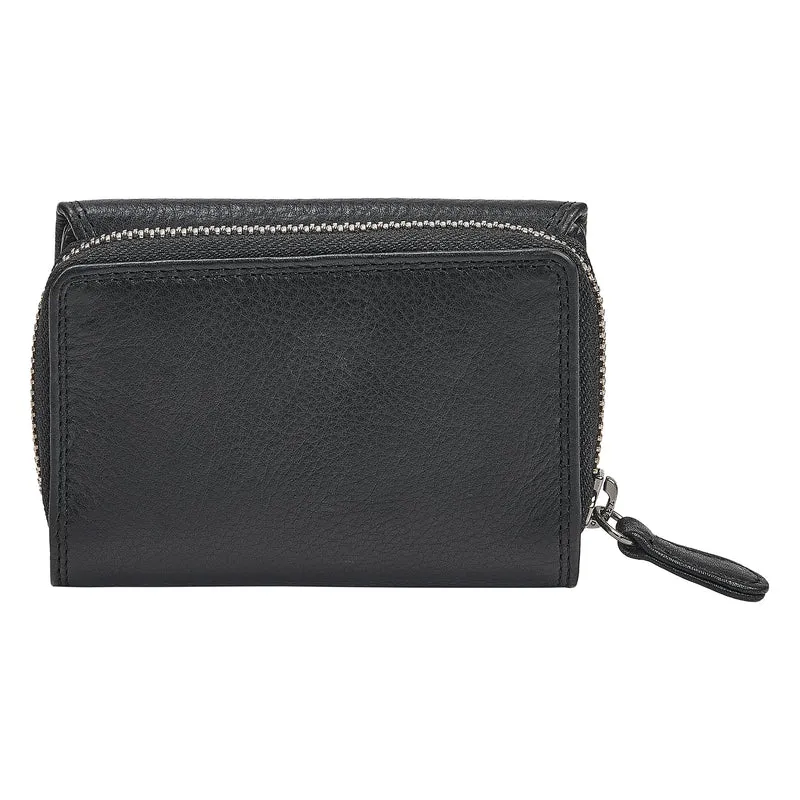 "Carina" Stylishes Portemonnaie Damen Leder Mittel-Groß RFID Schutz