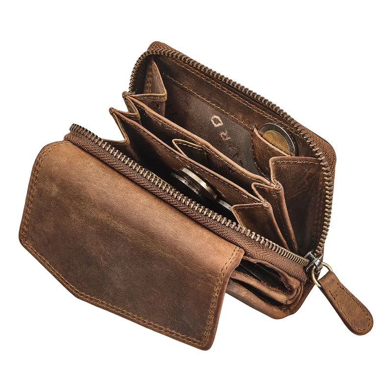 "Carina" Stylishes Portemonnaie Damen Leder Mittel-Groß RFID Schutz
