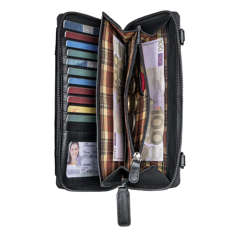 "Marigold" 3-in-1 Echtleder Geldbörse Handytasche Umhängetasche Damen