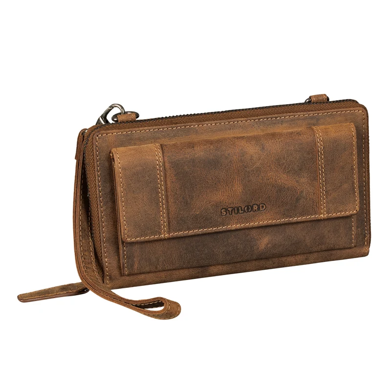 "Marigold" 3-in-1 Echtleder Geldbörse Handytasche Umhängetasche Damen