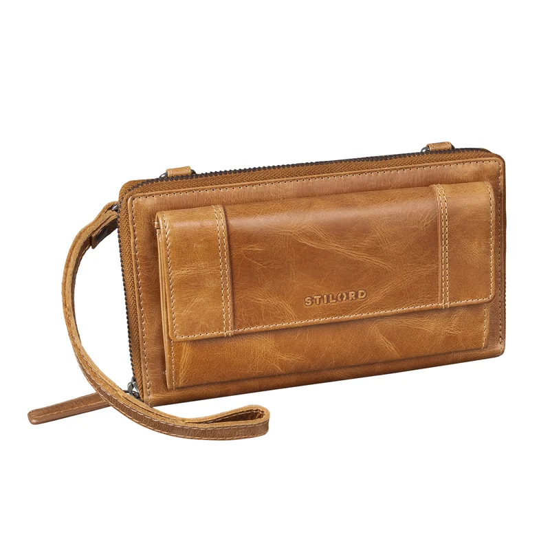 "Marigold" 3-in-1 Echtleder Geldbörse Handytasche Umhängetasche Damen