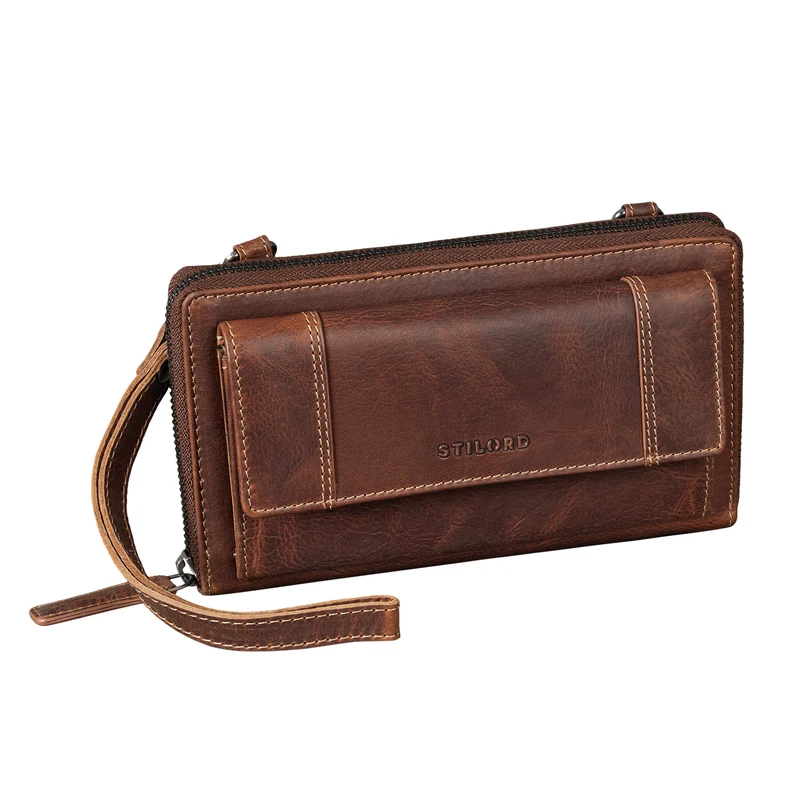 "Marigold" 3-in-1 Echtleder Geldbörse Handytasche Umhängetasche Damen