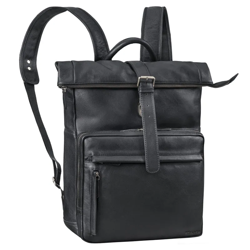 "Melvin" Echtleder Rolltop Rucksack Herren Laptop 16 - 17 Zoll