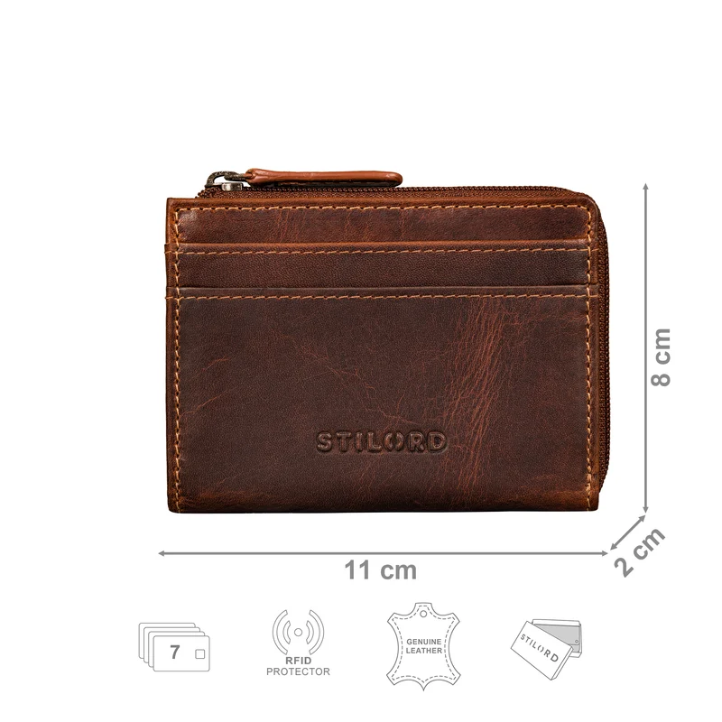 "Cardino" Mini Kredit-Kartenetui Echtleder RFID Schutz Herren & Damen