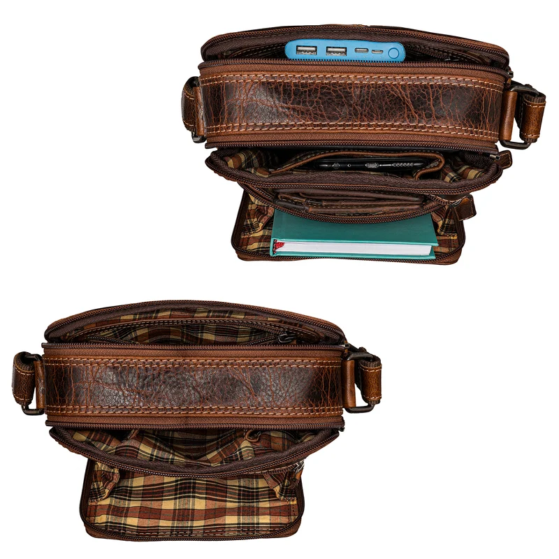 "Winston" Stylishe Umhängetasche Herren Klein Leder Tablet 9,7 Zoll