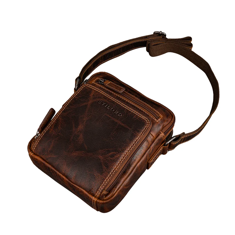 "Winston" Stylishe Umhängetasche Herren Klein Leder Tablet 9,7 Zoll