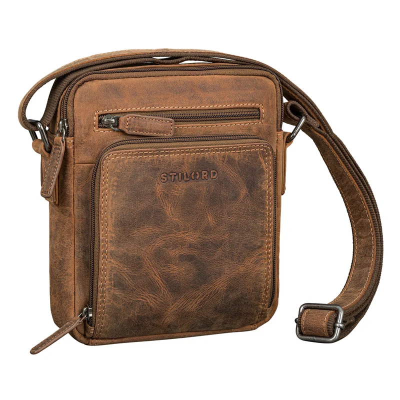 "Winston" Stylishe Umhängetasche Herren Klein Leder Tablet 9,7 Zoll