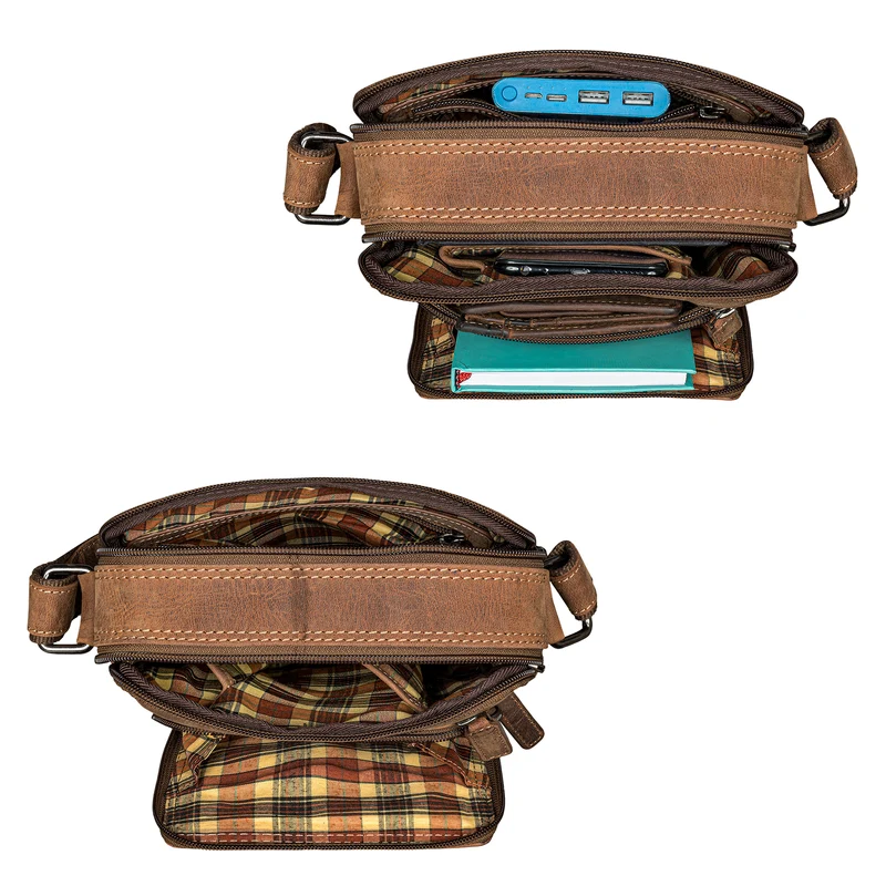 "Winston" Stylishe Umhängetasche Herren Klein Leder Tablet 9,7 Zoll