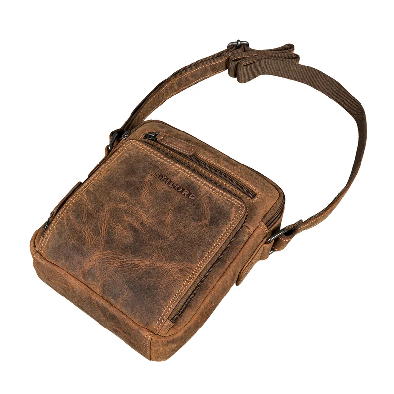 "Winston" Stylishe Umhängetasche Herren Klein Leder Tablet 9,7 Zoll