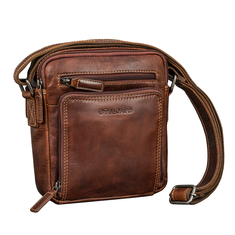 "Winston" Stylishe Umhängetasche Herren Klein Leder Tablet 9,7 Zoll