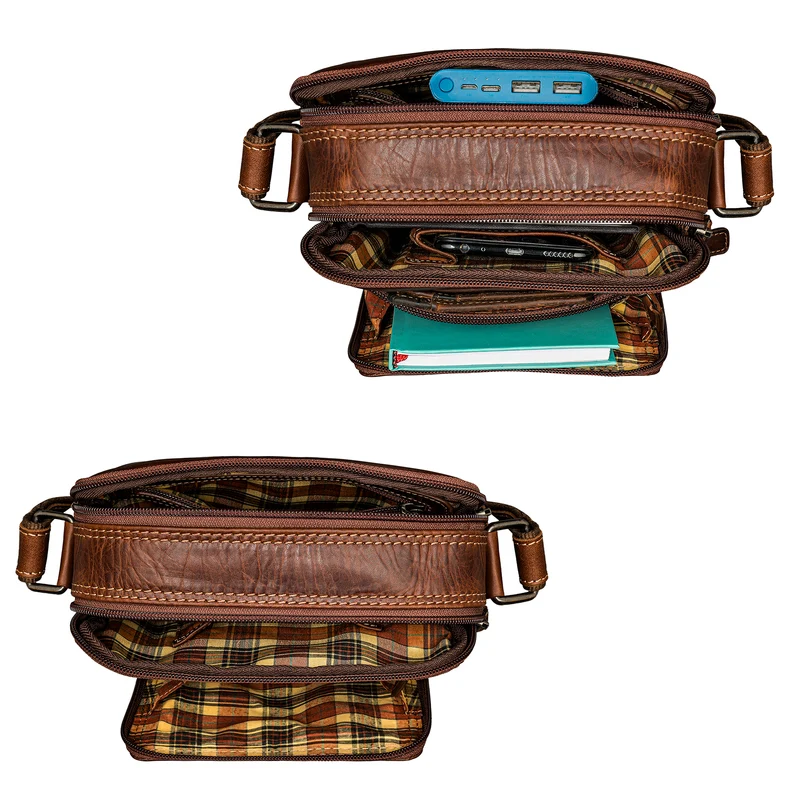 "Winston" Stylishe Umhängetasche Herren Klein Leder Tablet 9,7 Zoll