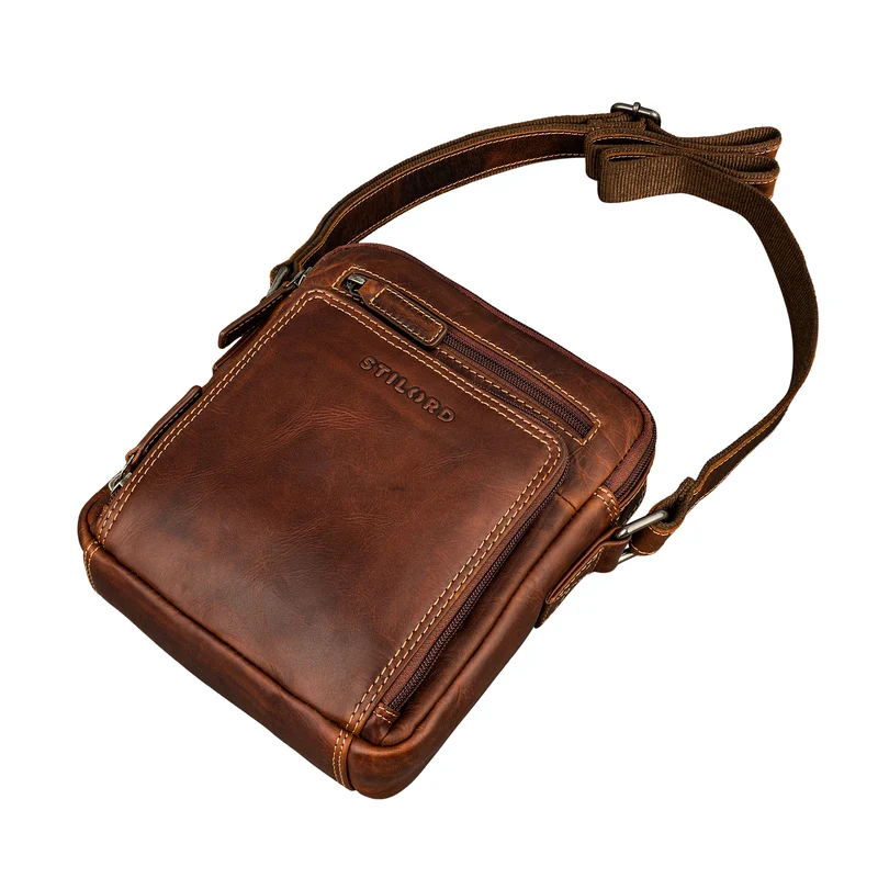 "Winston" Stylishe Umhängetasche Herren Klein Leder Tablet 9,7 Zoll