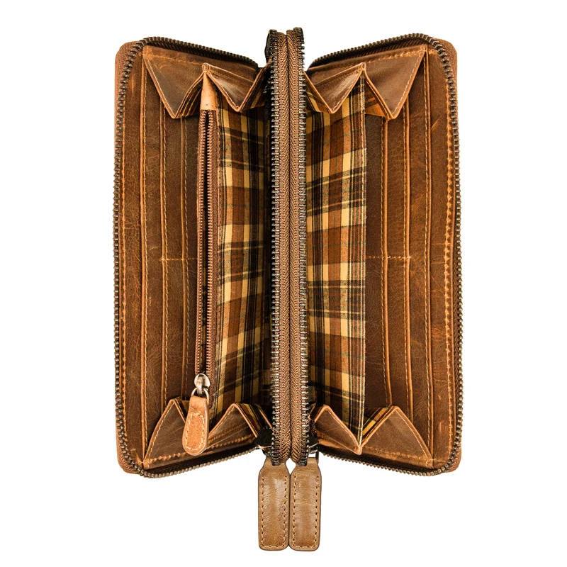 "Poppy" 3-in-1 XL Leder Geldbörse mit Handyfach Damen Clutch Tasche