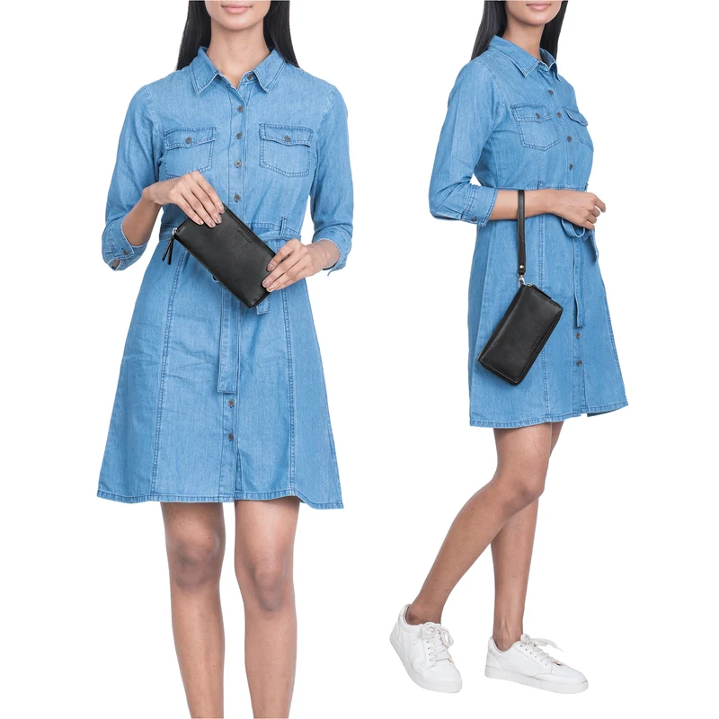 "Poppy" 3-in-1 XL Leder Geldbörse mit Handyfach Damen Clutch Tasche