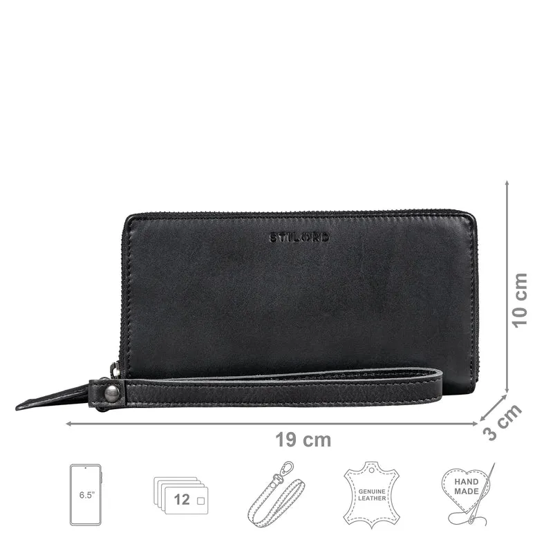 "Poppy" 3-in-1 XL Leder Geldbörse mit Handyfach Damen Clutch Tasche