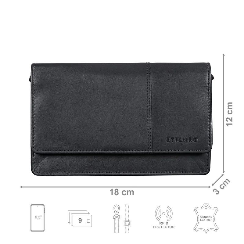 "Darla" 3-in-1 Leder Handytasche mit Geldbörse zum Umhängen Damen