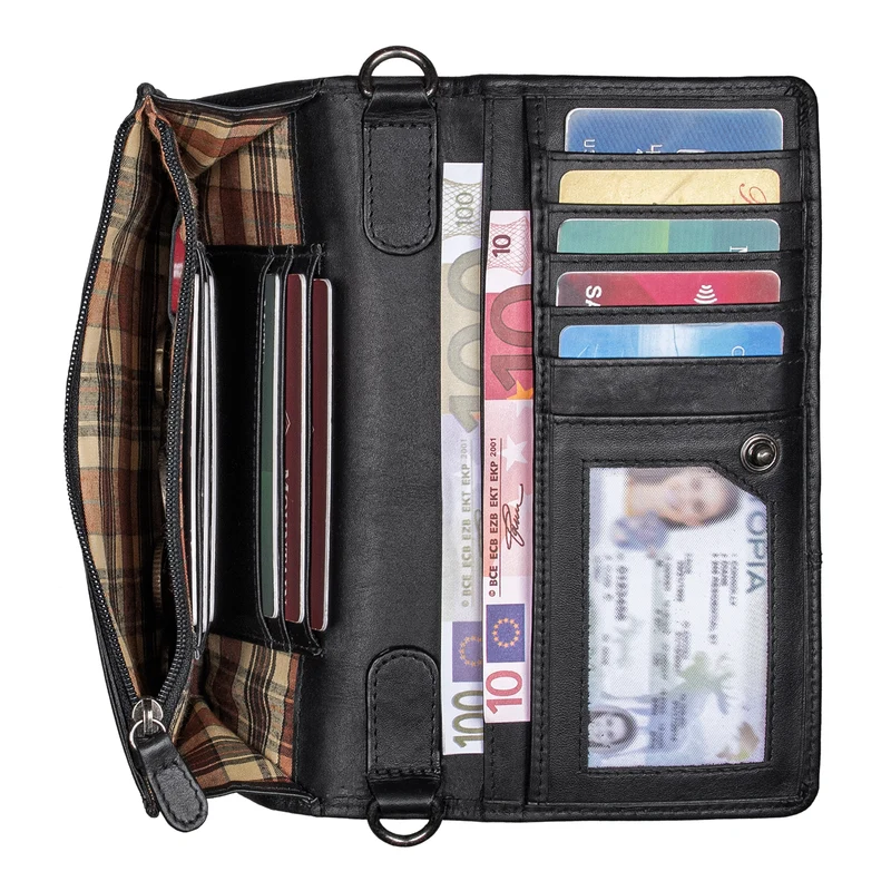 "Darla" 3-in-1 Leder Handytasche mit Geldbörse zum Umhängen Damen