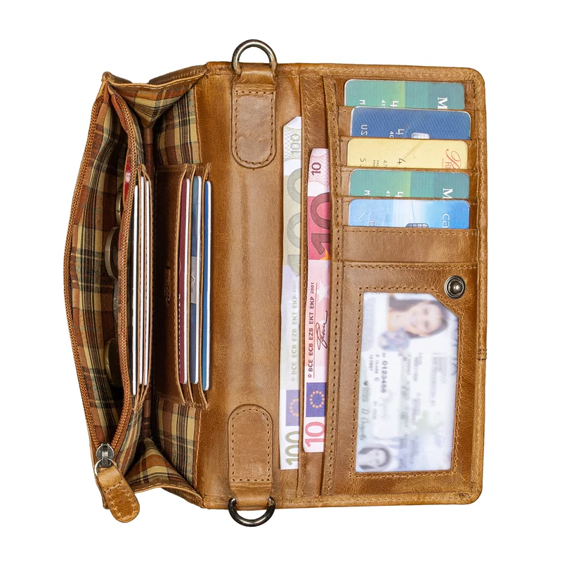 "Darla" 3-in-1 Leder Handytasche mit Geldbörse zum Umhängen Damen