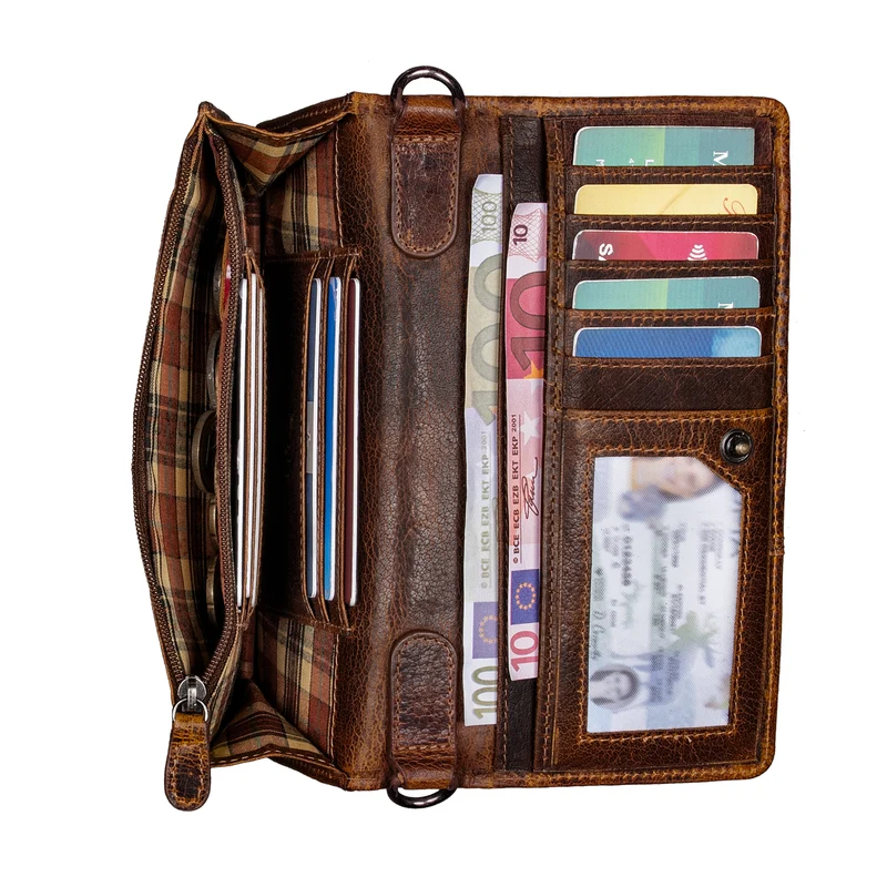 "Darla" 3-in-1 Leder Handytasche mit Geldbörse zum Umhängen Damen
