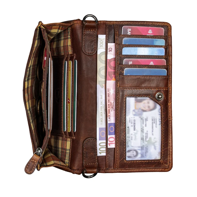 "Darla" 3-in-1 Leder Handytasche mit Geldbörse zum Umhängen Damen