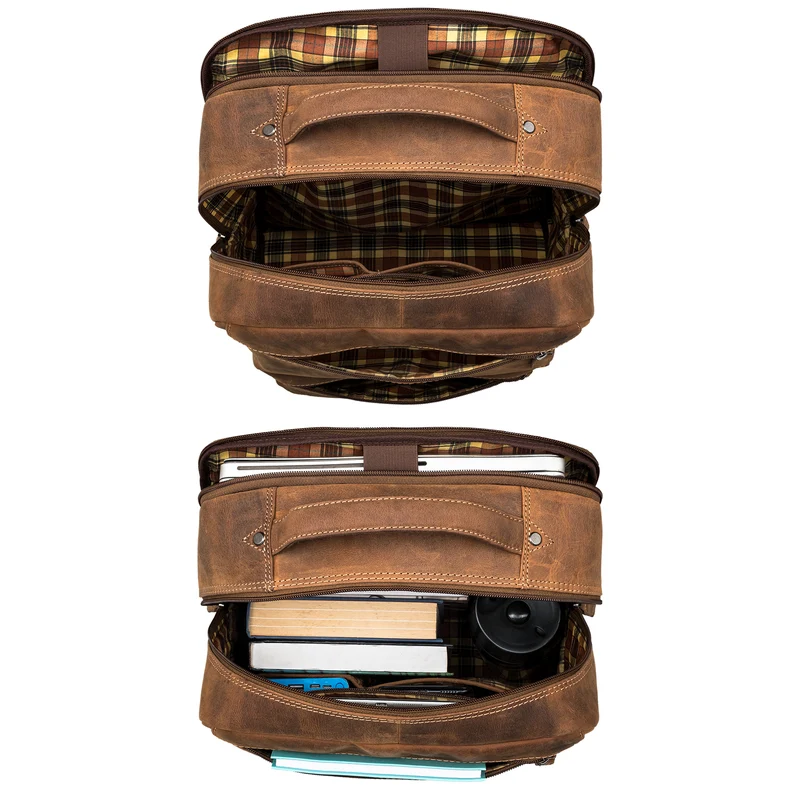 "Gustavo" Echt Leder Rucksack Herren und Damen Groß Laptopfach 15 - 16