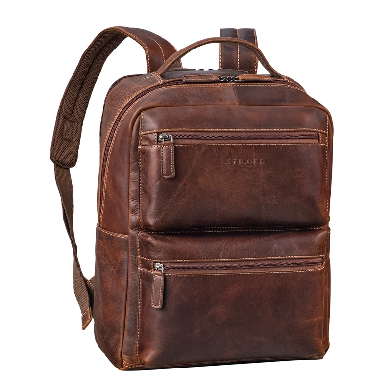 "Gustavo" Echt Leder Rucksack Herren und Damen Groß Laptopfach 15 - 16