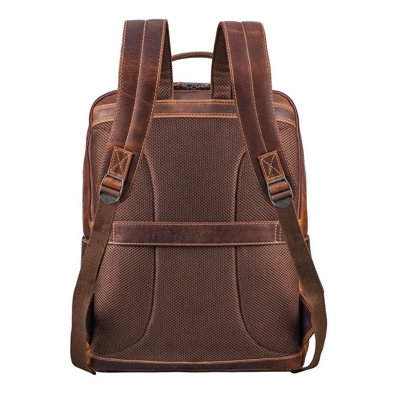 "Gustavo" Echt Leder Rucksack Herren und Damen Groß Laptopfach 15 - 16