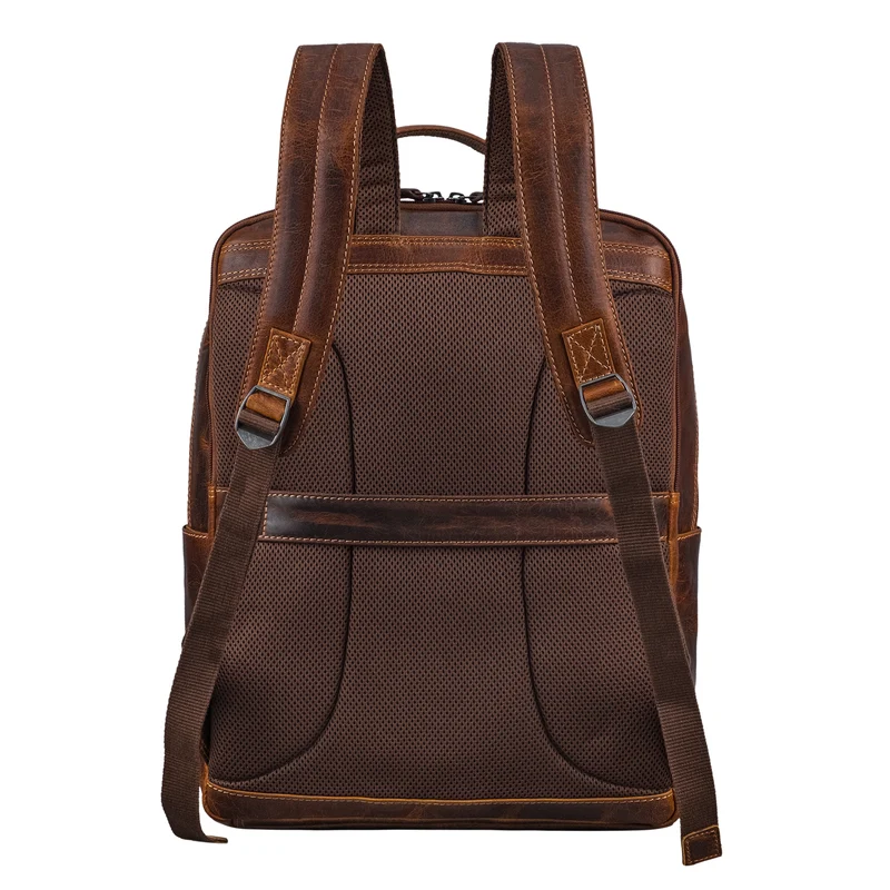 "Gustavo" Echt Leder Rucksack Herren und Damen Groß Laptopfach 15 - 16