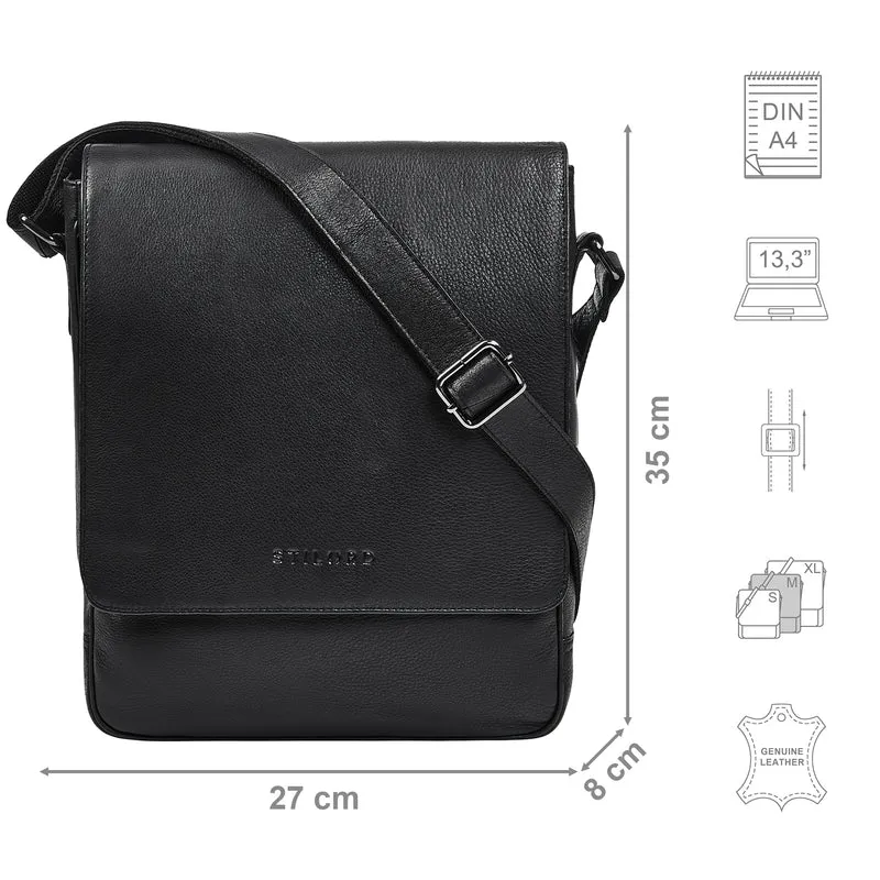 "Ottavio" Umhängetasche Herren Leder Hochformat für 13,3 Zoll Laptop