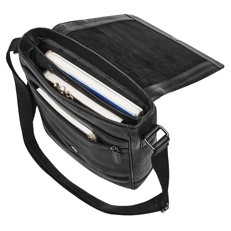 "Ottavio" Umhängetasche Herren Leder Hochformat für 13,3 Zoll Laptop