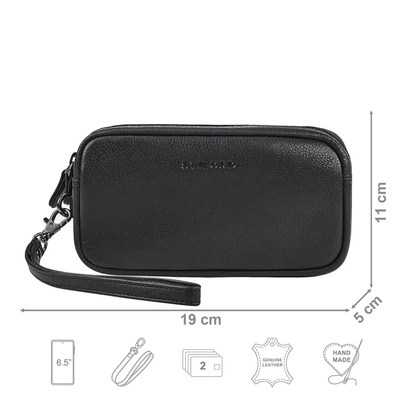 "Tiber" Moderne Handgelenktasche Herren Leder mit Doppelkammer
