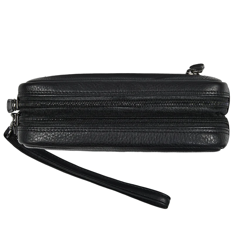 "Tiber" Moderne Handgelenktasche Herren Leder mit Doppelkammer