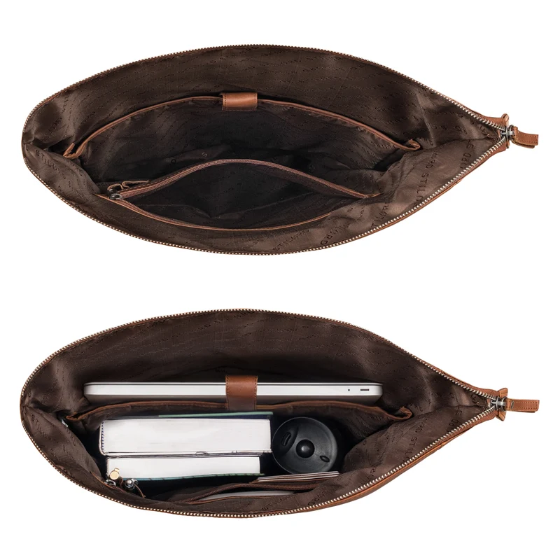 "Tacoma" Leder Rolltop Rucksack Damen Herren für 17 Zoll Laptop