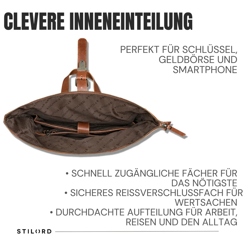 "Tacoma" Leder Rolltop Rucksack Damen Herren für 17 Zoll Laptop