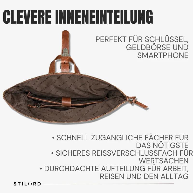 "Tacoma" Leder Rolltop Rucksack Damen Herren für 17 Zoll Laptop