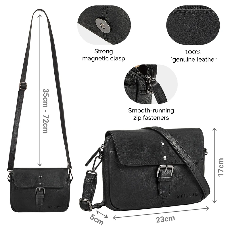 "Belle" Elegante Umhängetasche Damen klein Leder Abendtasche