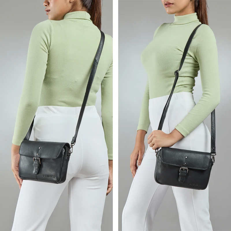 "Belle" Elegante Umhängetasche Damen klein Leder Abendtasche