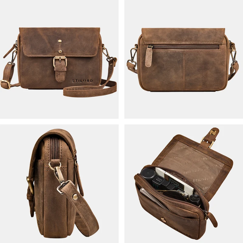 "Belle" Elegante Umhängetasche Damen klein Leder Abendtasche
