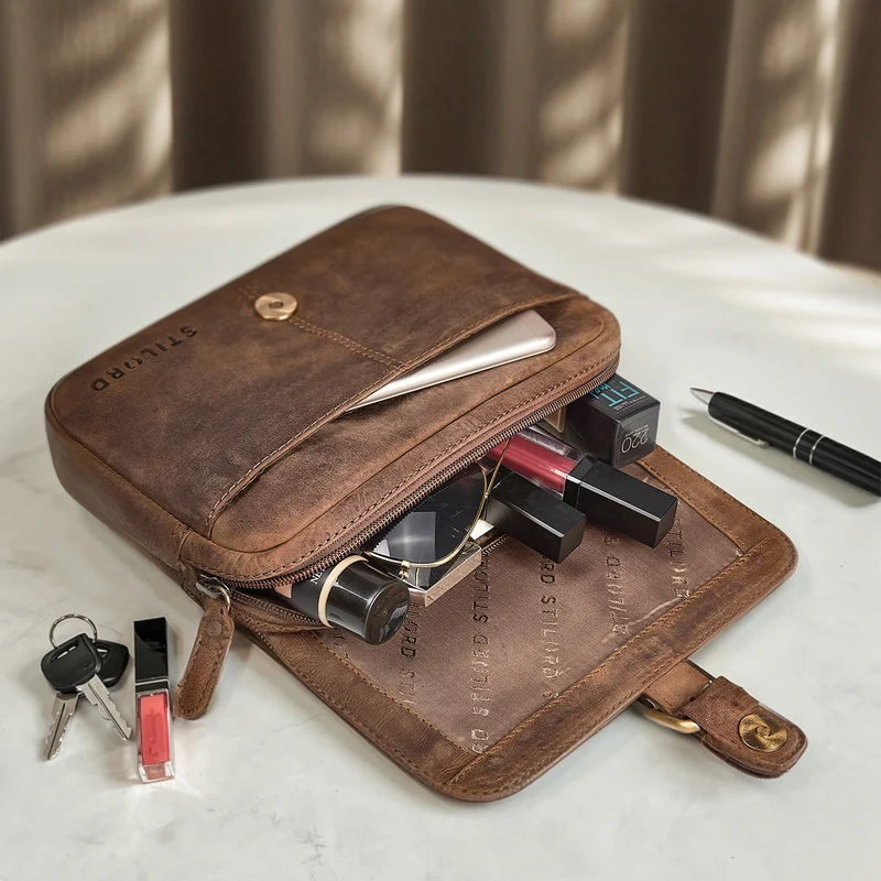 "Belle" Elegante Umhängetasche Damen klein Leder Abendtasche