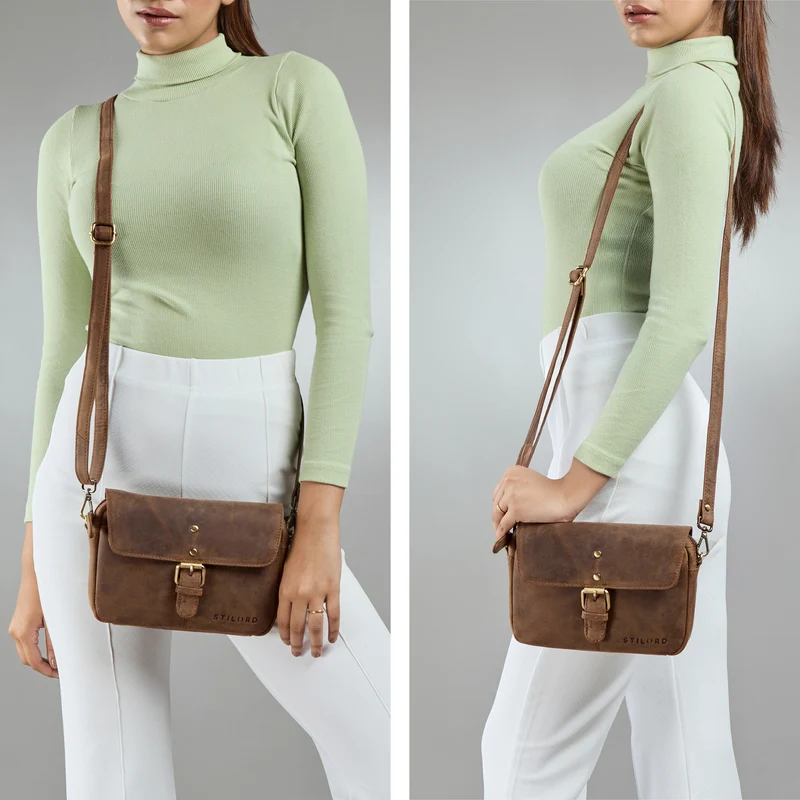 "Belle" Elegante Umhängetasche Damen klein Leder Abendtasche