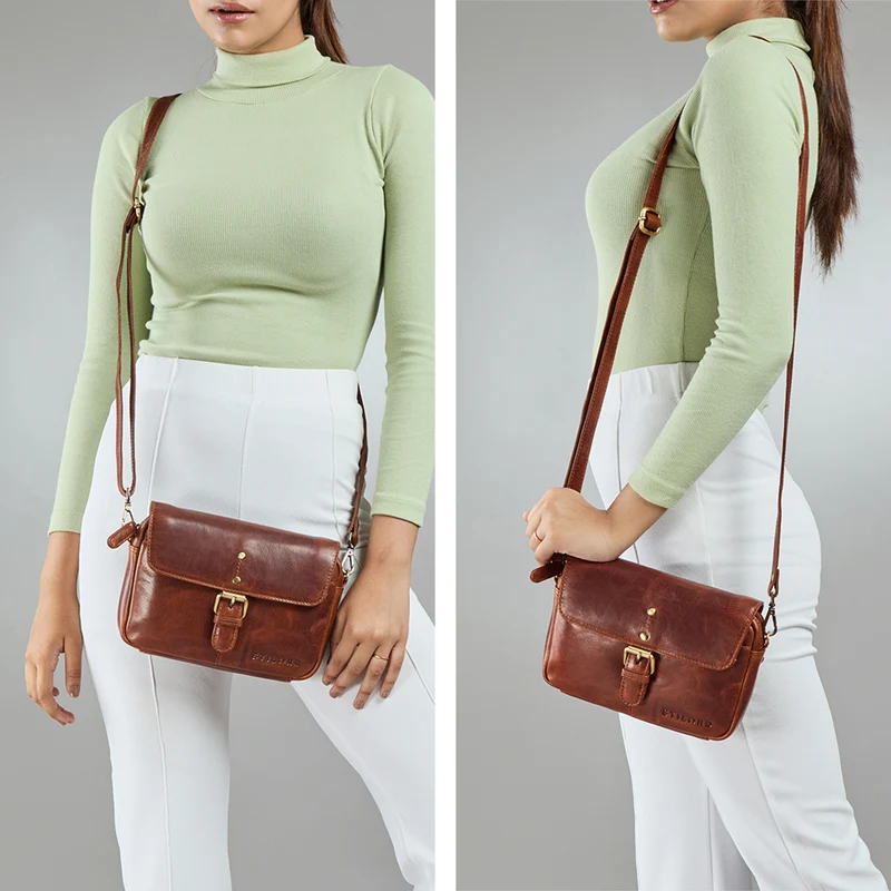 "Belle" Elegante Umhängetasche Damen klein Leder Abendtasche