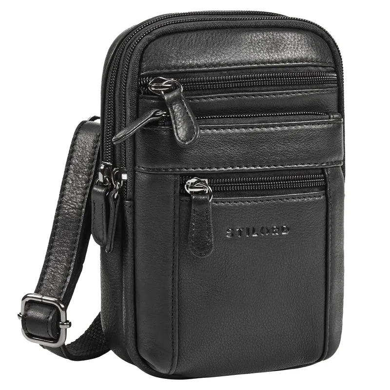 "Tamo" 4-in-1 Herren Echtleder Umhänge, Gürtel, Karabiner, Brusttasche