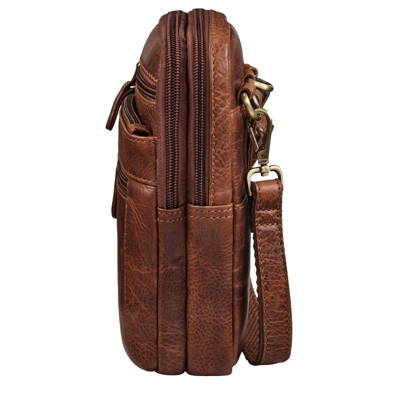 "Tamo" 4-in-1 Herren Echtleder Umhänge, Gürtel, Karabiner, Brusttasche