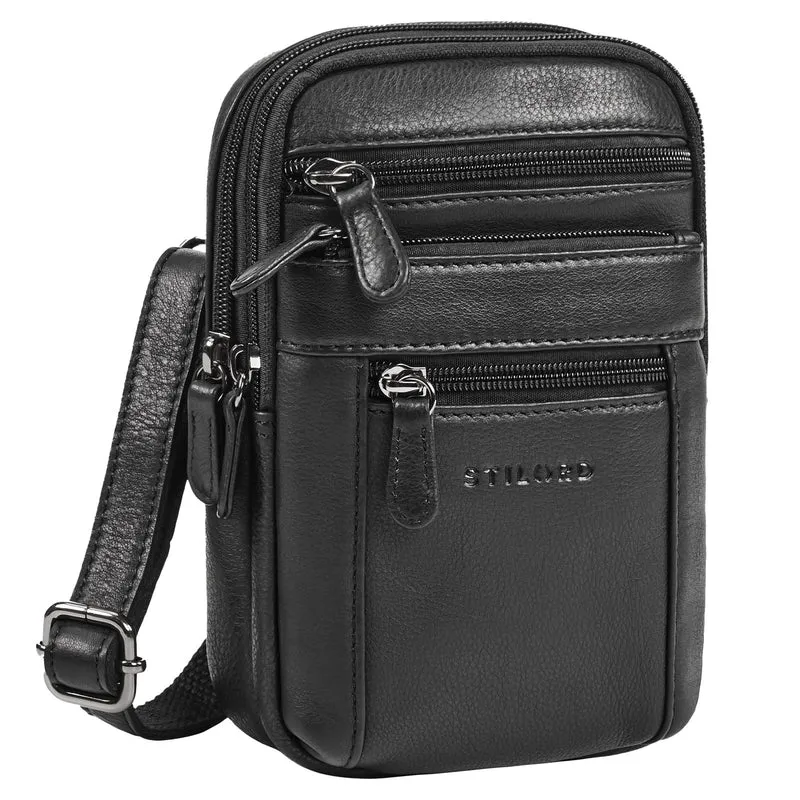"Tamo" 4-in-1 Herren Echtleder Umhänge, Gürtel, Karabiner, Brusttasche