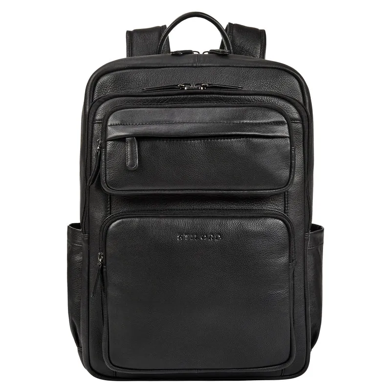 “Astoria” Stilvoller Business Lederrucksack Vintage mit 17 Zoll Laptop-Fach Uni Rucksack Reiserucksack Herren