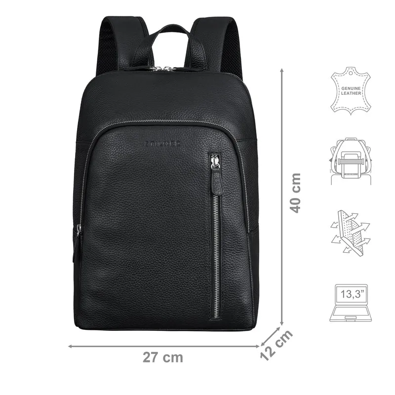 "Taron" Echt Lederrucksack mit Laptop-Fach 13.3 Zoll für Damen Herren
