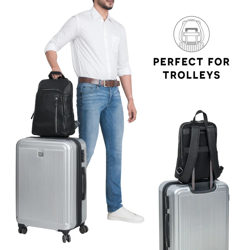 "Taron" Echt Lederrucksack mit Laptop-Fach 13.3 Zoll für Damen Herren