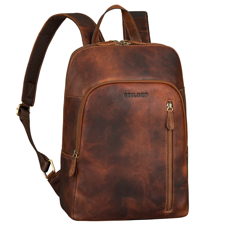"Taron" Echt Lederrucksack mit Laptop-Fach 13.3 Zoll für Damen Herren